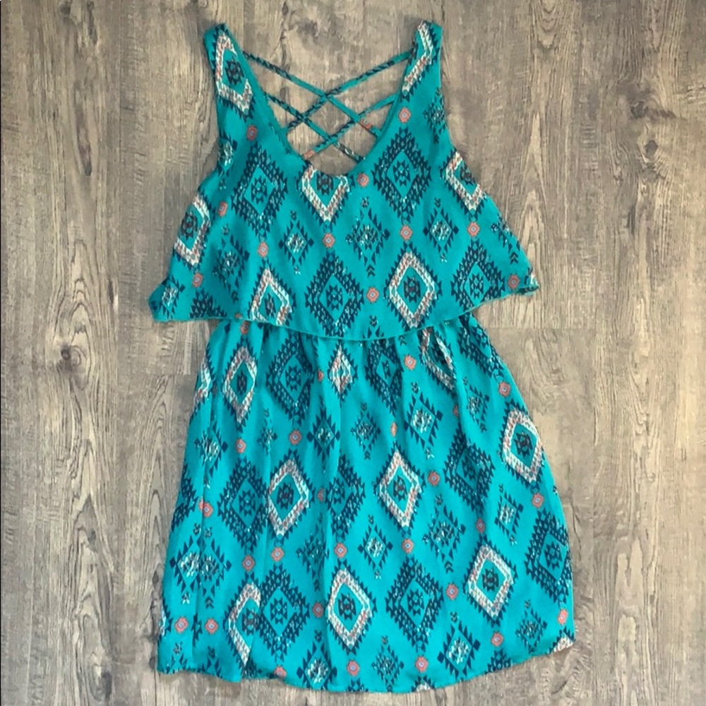 Speechless Aztec Pattern Sun Dress - image 1